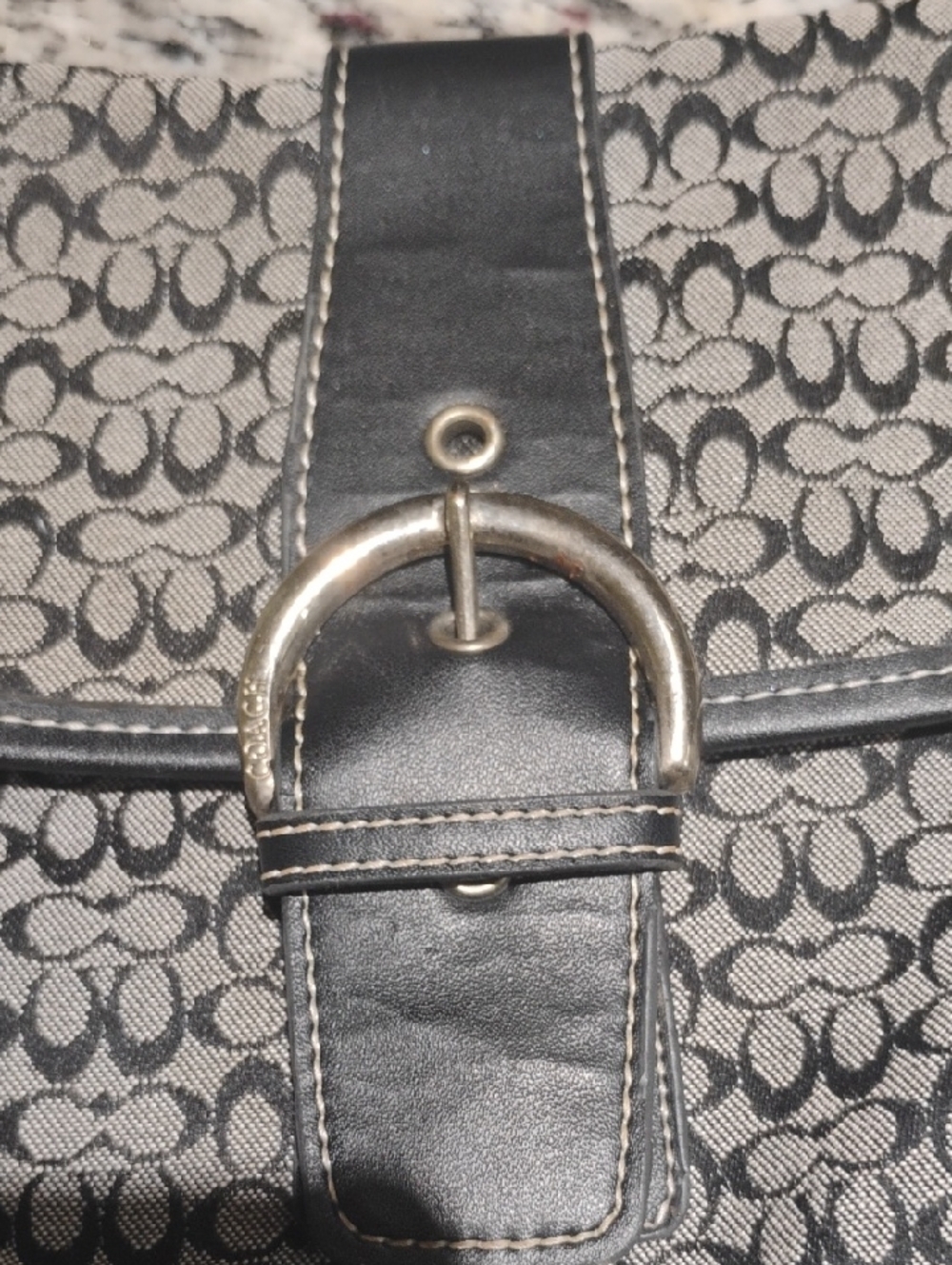 Coach Signature Jacquard Shoulder Bag in Black - Picture 7 of 9